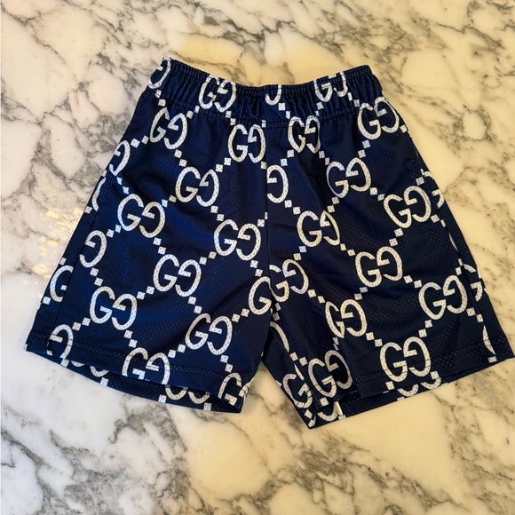 EUC Bravest studios navy blue and white gg athletic shorts pockets drawstring XS - Picture 1 of 7